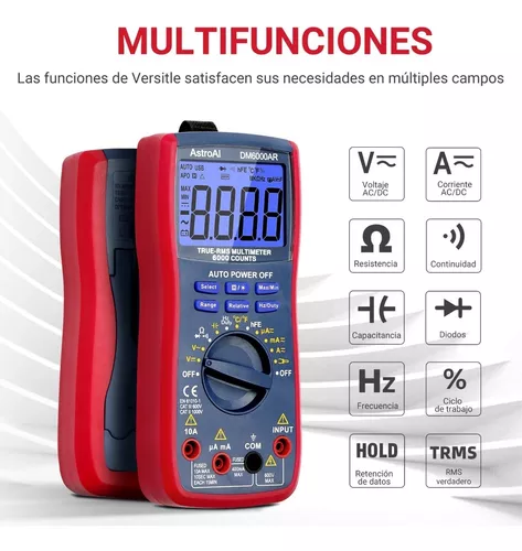 AstroAI User Manual & User Guide  AstroAI Multímetro Digital Profesional  Rango Automático 6000 Cuentas