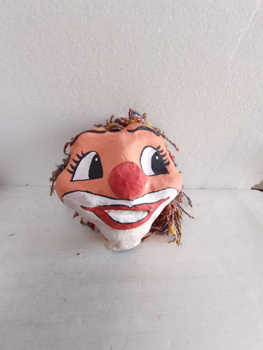 Cabeza De Títere Papel Maché Cara De Payaso Pintada A Mano (Usado)