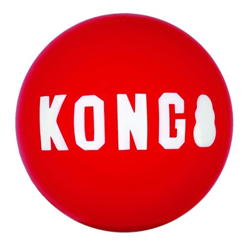 Pack de 2 pelotas Kong Signature Balls con silbato pequeño para perros, color rojo