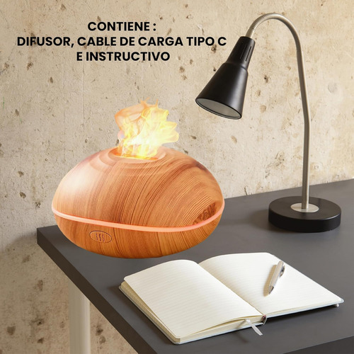 Difusor De Aromaterapia Y Humidificador Ultrasonico Con Luz
