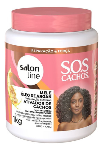 Ativador Cachos Mel E Argan Restaura Define Salon Line 1kg