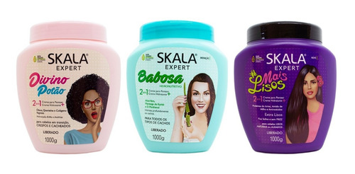 Skala Kit X 3 Máscara Vegana Acondicionador Cabello X 1 Kg