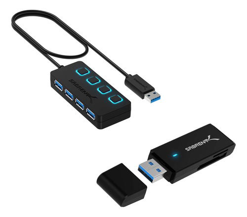 Usb 3.0 Micro Sd Lector Tarjeta + Concentrador 4 Puerto