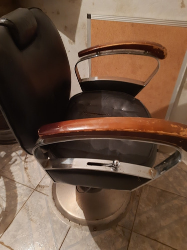 Imagen 5 de 7 de Silla De Barbería Peluquería Con Espaldar Reclinable