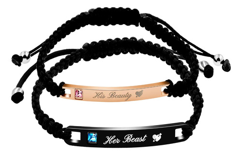 Uloveido His Beauty And Her Beast Juego De Pulseras Para Par