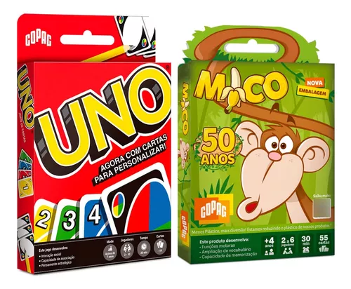 Jogos De Cartas Uno + Mico Copag Lacrado Com Nota Original