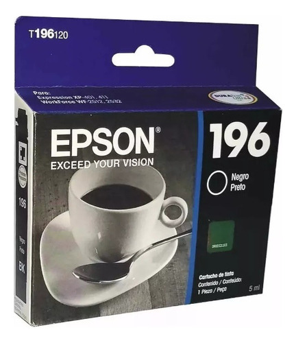 Epson 196 Negro T196120 Xp 401 411 Wf2512 Wf2532 Vencido