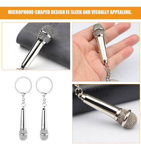2 Peças De Microfone Key Charm Microphone Pingente Key Decor