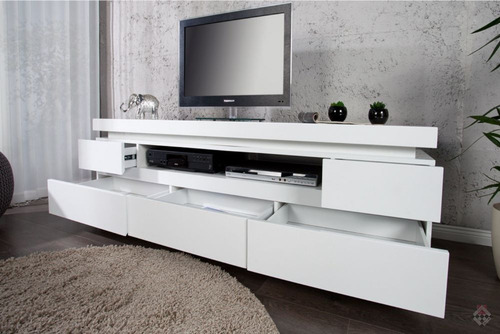 Imagen 5 de 9 de Muebles Para Tv Luz Led En Madera Lacada Ref Ocean
