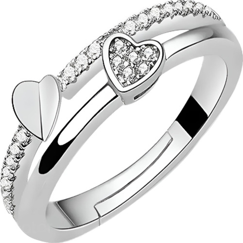 Conjunto Plata 925 Anillo Ajustable Aros Collar Pulsera Amor