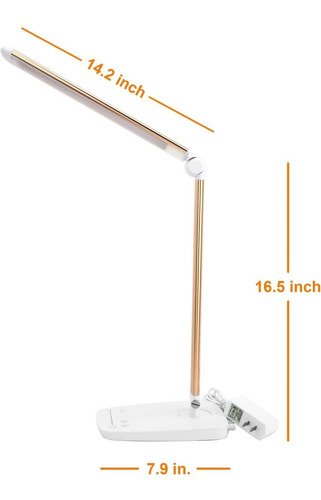 Lámpara De Escritorio Led Con Regulable Puerto Usb Carga De,
