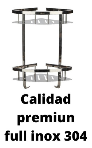 Imagen 2 de 10 de Estante Baño Doble Esquinero Organizador Ducha Ac Inox 304