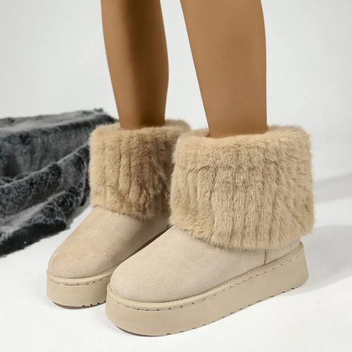 Botas De Nieve De Felpa De Invierno Para Mujer, Calzado Casu
