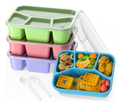 Rgnein Bento Lunch Box Y Snack Recipe - 4 Compartimentos, Co