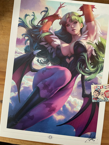 Print - Artgerm - Morrigan Darkstalkers Firmada Sexy