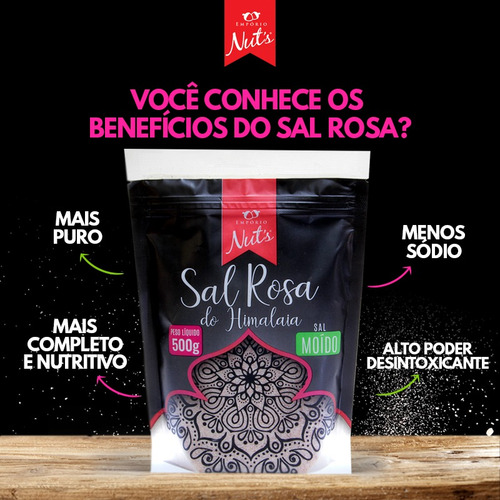 Sal Rosa Do Himalaia Fino - Empório Nut's - 500g
