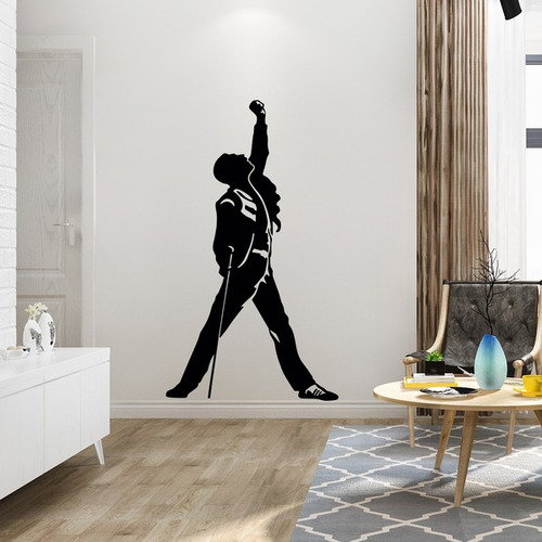 Vinilo Decorativo Pared - Música - Silueta Freddie Mercury