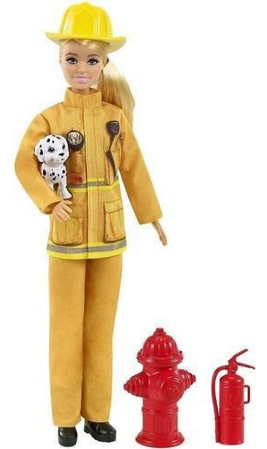 Barbie Doll Professions, bombero rubio, cachorro de lujo