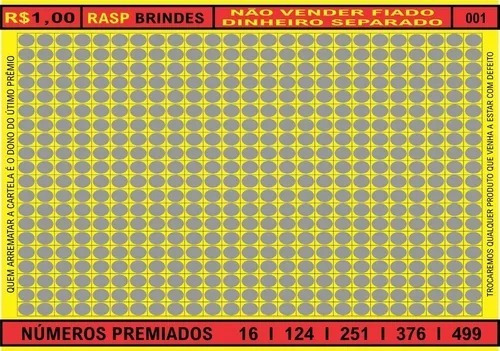 Imagem 1 de 1 de 5 Jogos De Raspadinha Show Promocional 500 Números