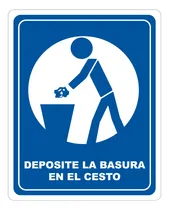 Comprar Señalamiento Letrero Deposite La Basura En El Cesto 20x25 Cm