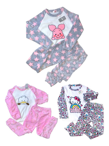 Pijama Conjunto  Tela De Peluche Para Niñas 