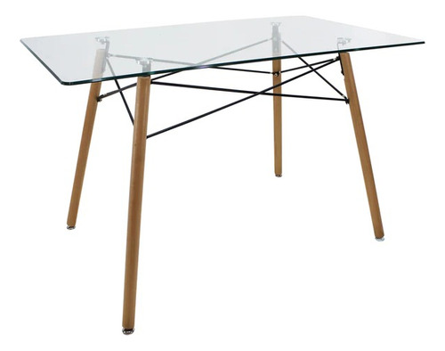 Juego De Comedor 4 Sillas Vinipiel Y Mesa De Cristal 120 Rec Cristal-gris Vinipiel