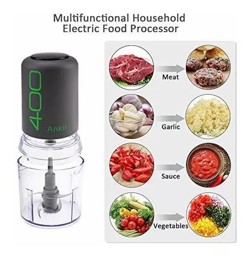 Procesador eléctrico de alimentos y picador de verduras, molinillo de  licuadora de 8 tazas para carne, verduras, cebolla, ajo, con tazón de acero