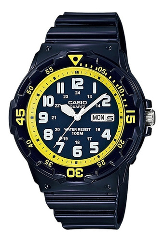 Reloj Hombre Casio Sport Mrw-200hc-2bv Fechador Sumergible Color de la correa Azul marino Color del bisel Azul Color del fondo Azul/Amarillo