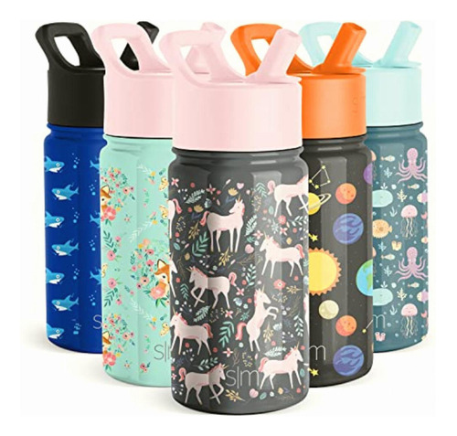 Simple Modern Smc-s-14-uf 14oz Summit Kids Botella De Agua Color Campos De Unicornio