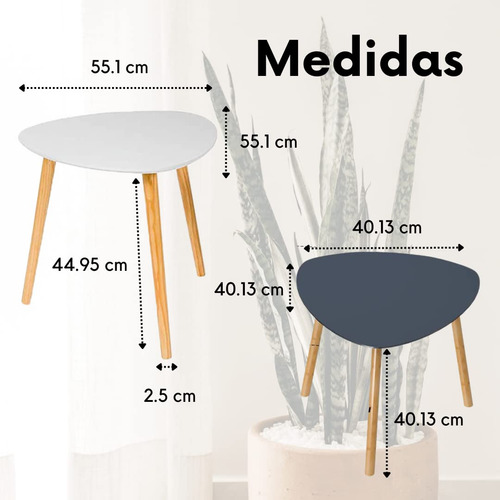 Conjunto De 2 Mesas De Centro Modernas Y Minimalistas Blanco