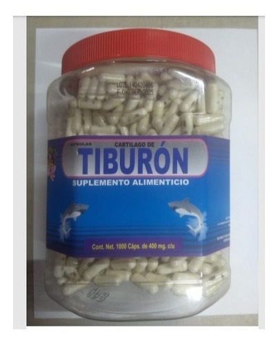 Capsulas Cartilago Tiburon Frasco 1000 Caps Cancer Artritis Sabor Sin sabor