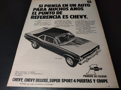 (pa414) Publicidad Clipping Chevrolet Chevy Ss Coupe