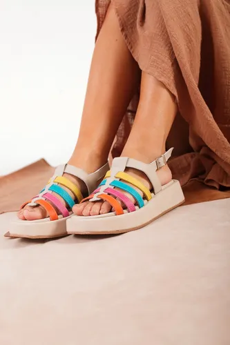 Sandalias Franciscanas Mujer Cuero 100% Plataforma Moda Roma