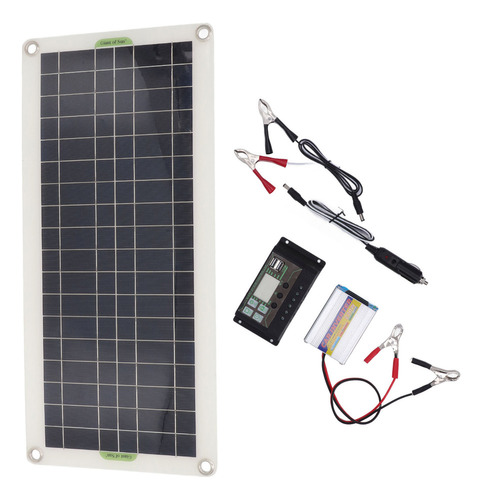 Kit De Panel Solar Portátil De 12v 30w Con Inversor De 220w