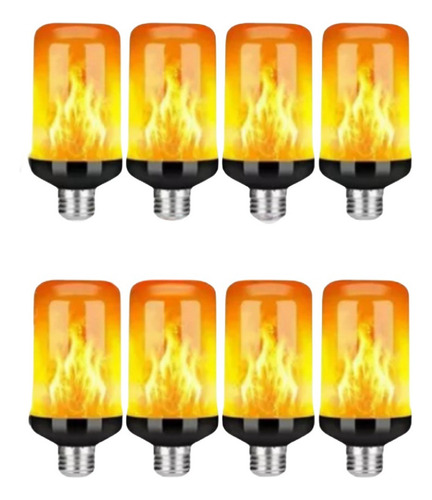 8pcs Lámparas De Llama Bombillas De Luz De Efecto Fuego De 4