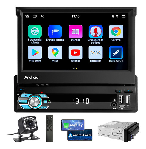 Auto Estéreo Pantalla Retráctil Android Mirrorlink Bluetooth