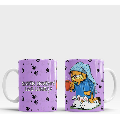 Taza Garfield Quien Invento Los Lunes Coleccion Regalo