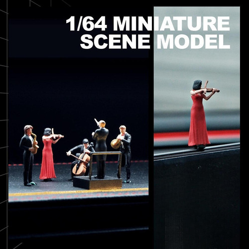 2 Figuras De Músico A Escala 1/64, Mini Figuras De