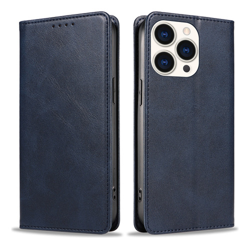 Funda De Cuero Para iPhone Ranura Tarjetas Soporte Carcasa