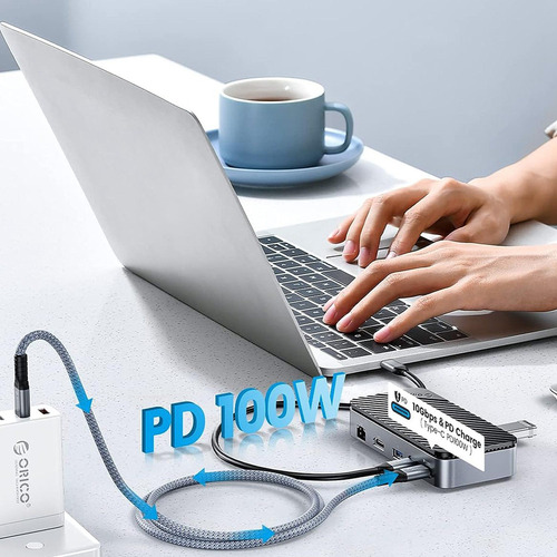 Hub Usb C De Orico Con Carcasa Ssd M.2, Usb-c D 10 En 1 De