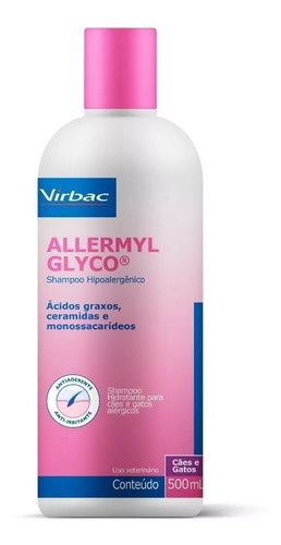 Shampoo Allermyl Glyco Virbac 500ml Para Cães E Gatos Fragrância Neutro