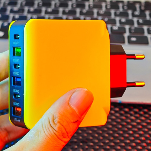 Cargador Pd Usb Tipo C De 120 W Y 6 Puertos Cargador De Carg