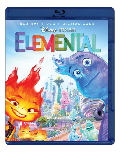 Elementos Elemental Disney Pelicula Blu-ray + Dvd