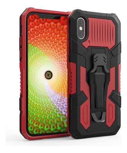 Funda Case Para iPhone XR New Robot + Gancho Antishock Rojo