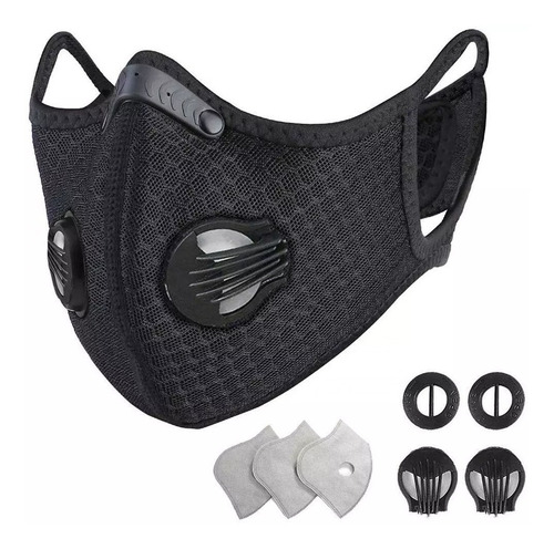 Imagen 3 de 4 de Cubrebocas Deportivo N95 Lavable Reusable 2 Válvulas Filtro
