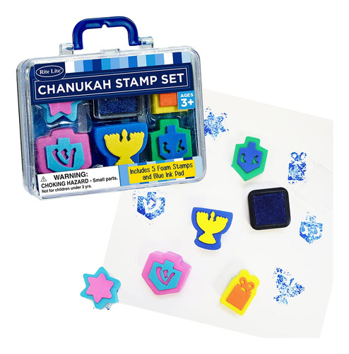 Chanukah Rubber Stamp Kit Craft Para Niños 5 Sellos Con