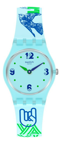 Reloj Swatch #greentouche Ln157 Color de la correa Azul Color del bisel Transparente Color del fondo Transparente