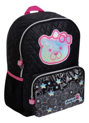 Mochila Escolar Pretty Bear Primaria P/niña Modelo Color Negro