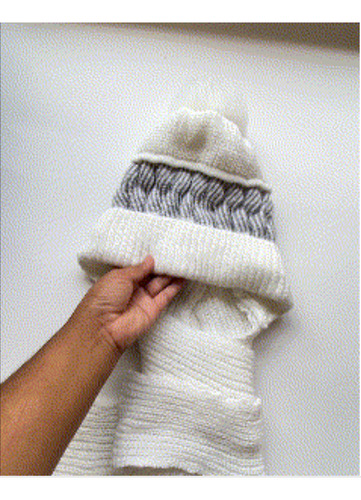 Gorro Chullo Beanie Con Bufanda Polarita Pompon Mujer