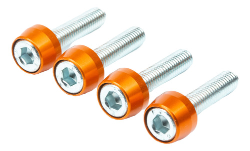 Kit 4 Arandelas Copa 8mm + Allen Manubrio Moto Rb Naranja Naranja